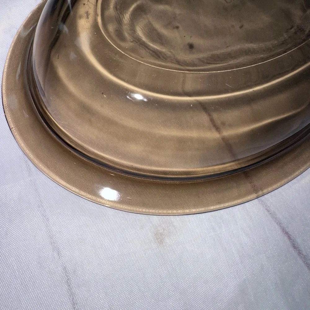 Vintage PYREX England Amber Glass Oval Casserole Dish 8 x 6 x 2 - Picture 4 of 10